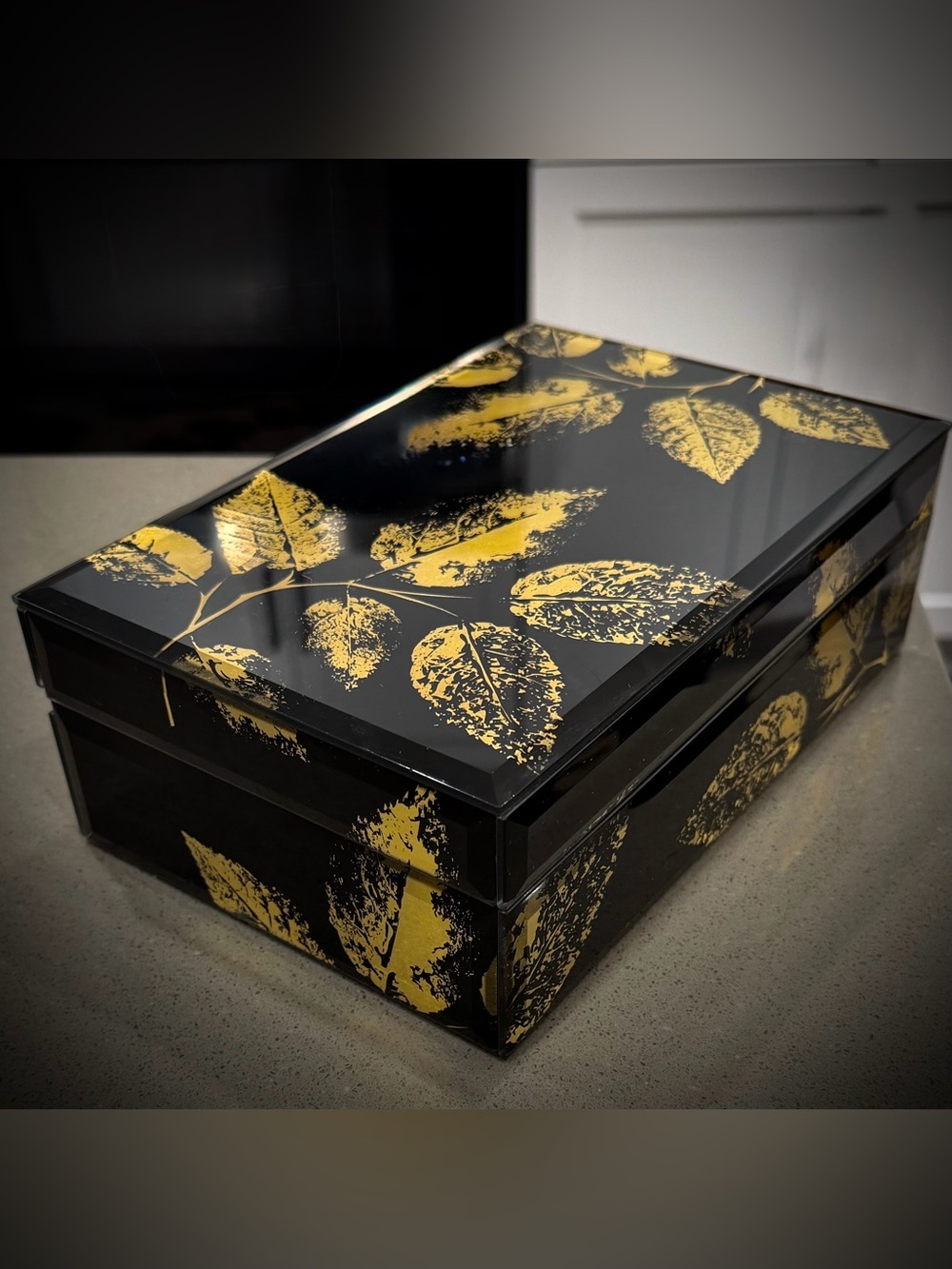 Elegant Black & Gold Storage Box